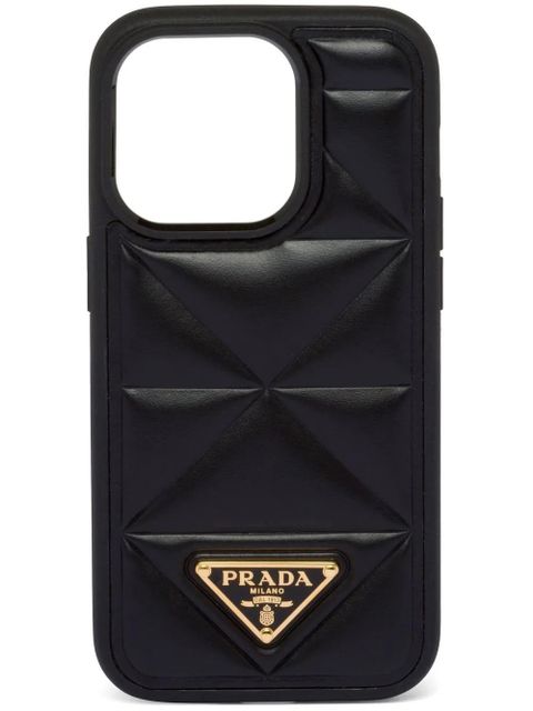 Prada iPhone 14 Pro padded-design case - Black