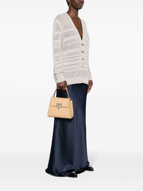 Valentino Garavani Rockstud leather tote bag - Neutrals