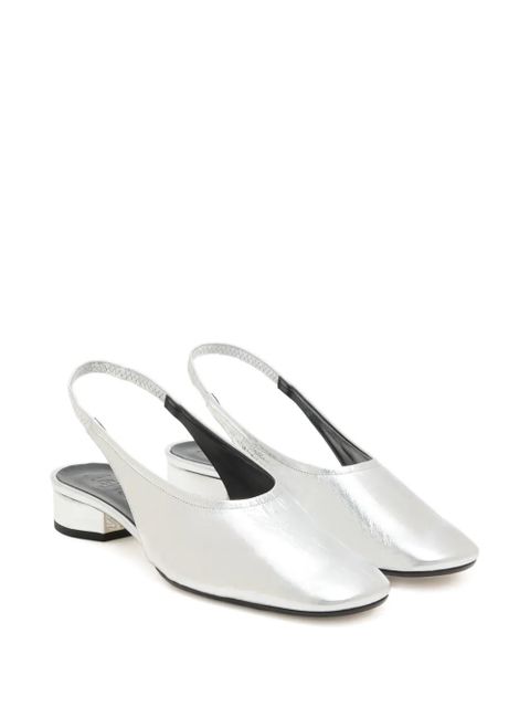 Aeyde Dua square-toe slingback pumps - Silver - zdjęcie produktu nr 2