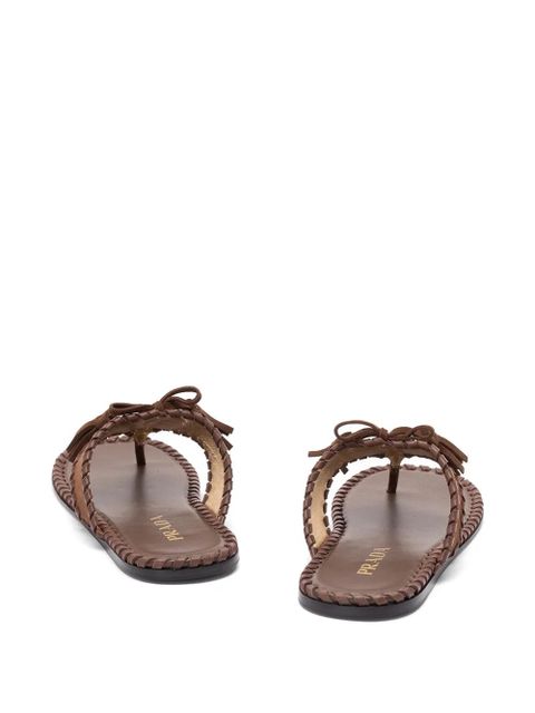 Prada tassel-detail woven sandals - Brown