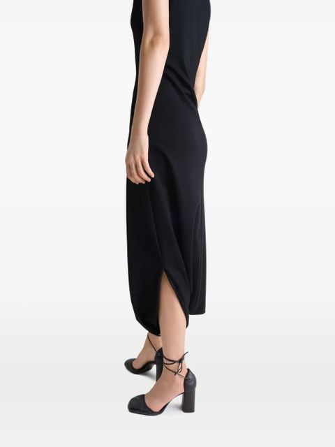 LEMAIRE twisted-hem midi dress - Black
