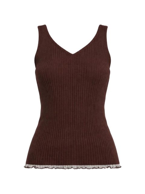 TWINSET V-neck knitted vest - Brown - zdjęcie produktu nr 1