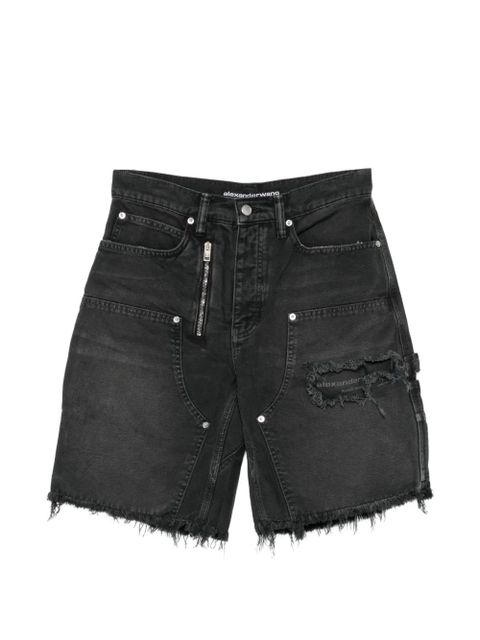 Alexander Wang Zip Mid-Rise Carpenter Shorts - Black - zdjęcie produktu nr 1