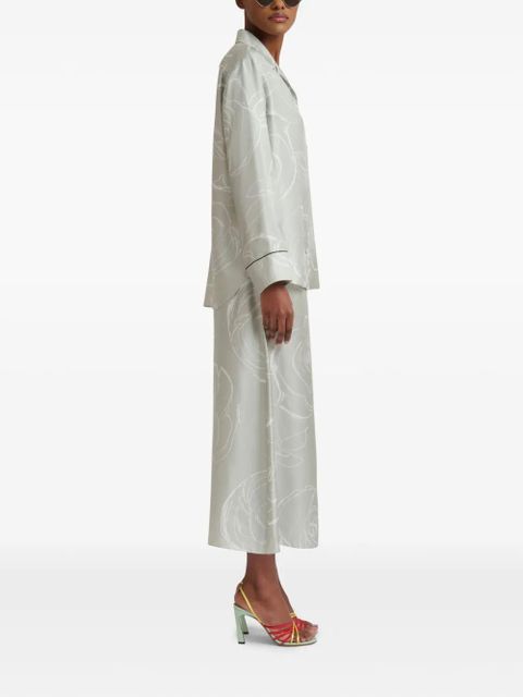 Marni floral-print midi skirt - Green - zdjęcie produktu nr 2