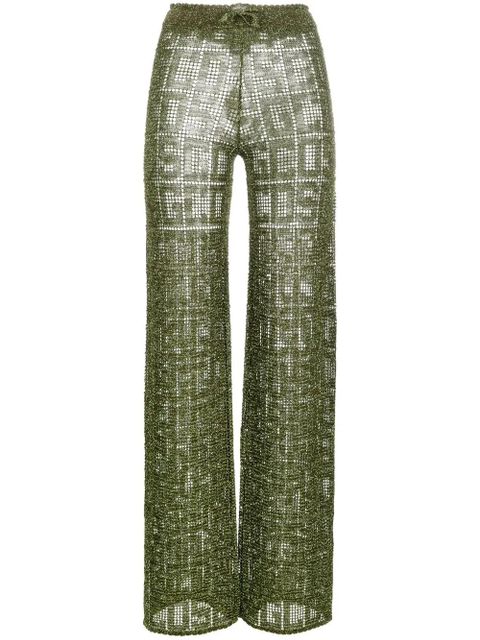GCDS logo-print high waist trousers - Green - zdjęcie produktu nr 1