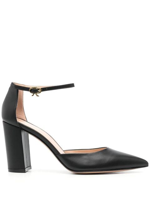 Gianvito Rossi Piper Anklet 100mm leather pumps - Black - zdjęcie produktu nr 1