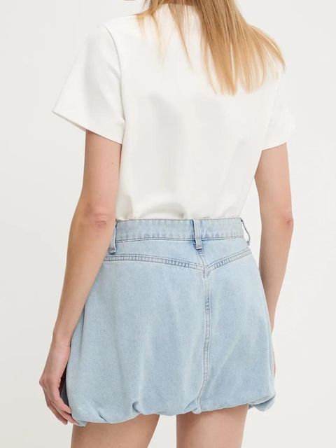 Answear.LAB spódnica jeansowa bawełniana kolor niebieski mini rozkloszowana