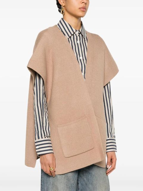TWINSET logo-embroidered poncho - Neutrals