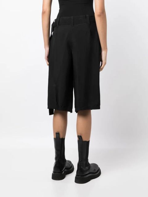 Jil Sander belted-waist wide-leg shorts - Black - zdjęcie produktu nr 2