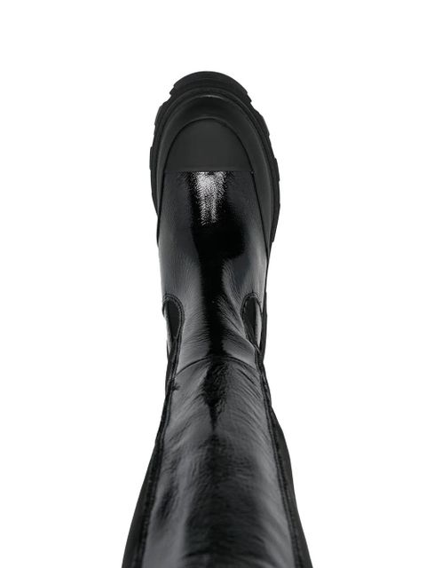 GANNI Cleated knee-high boots - Black