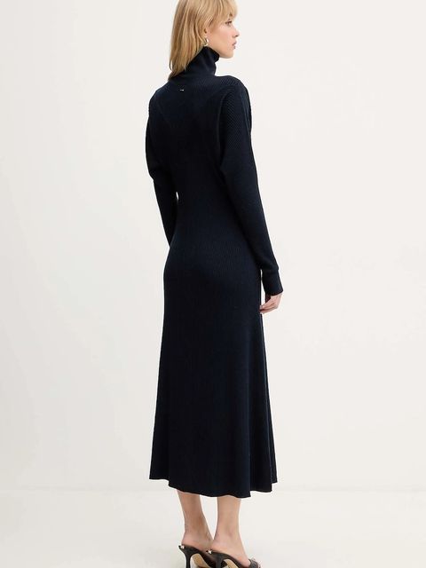 BOSS sukienka wełniana kolor granatowy maxi rozkloszowana 50548520 - zdjęcie produktu nr 2