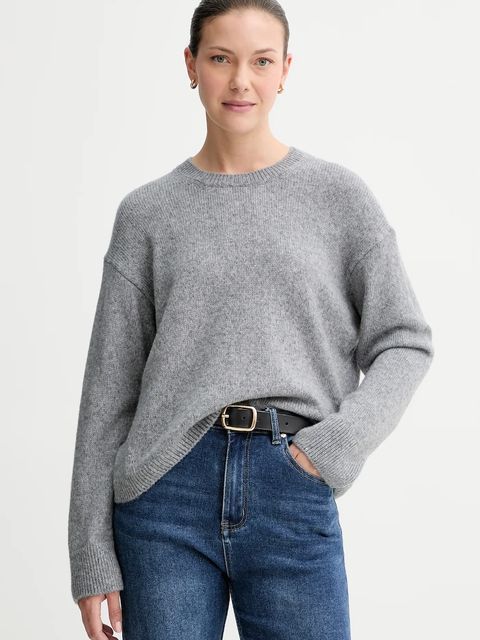 Marc O'Polo sweter z wełną damski kolor szary lekki 508612160463 - zdjęcie produktu nr 1