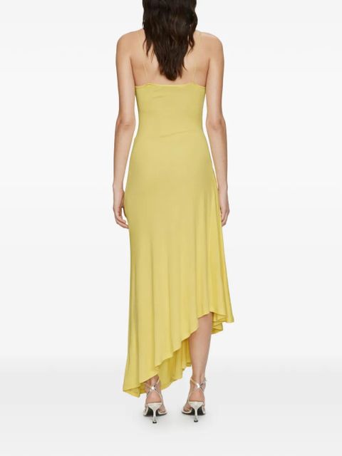 Christopher Esber Delphin lace rib midi dress - Yellow