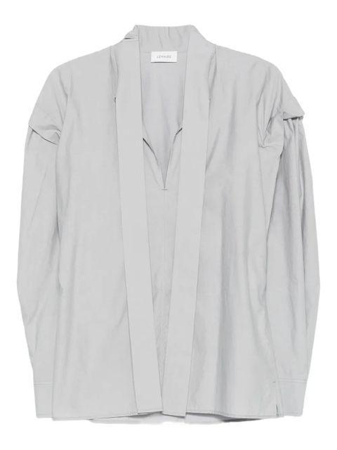 LEMAIRE Ascot puffed-sleeve V-neck top - Blue - zdjęcie produktu nr 1