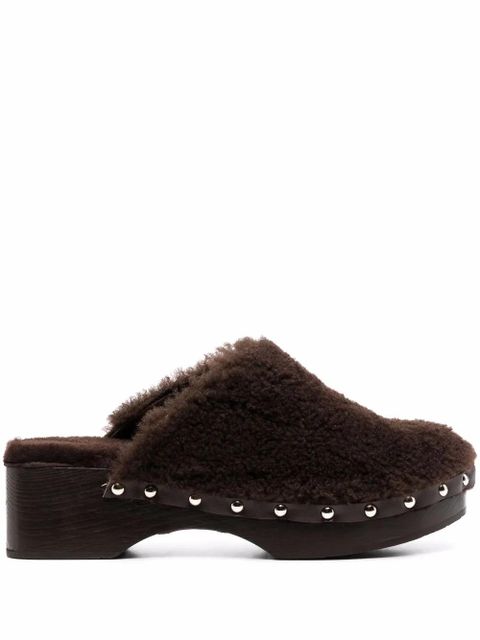 Ancient Greek Sandals 50mm closed sheepskin clogs - Brown - zdjęcie produktu nr 1