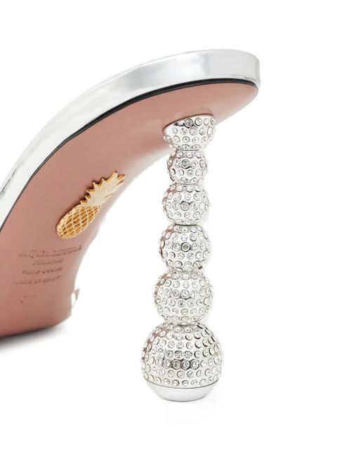 Aquazzura Yes Baby crystal-embellished heeled sandals - Silver