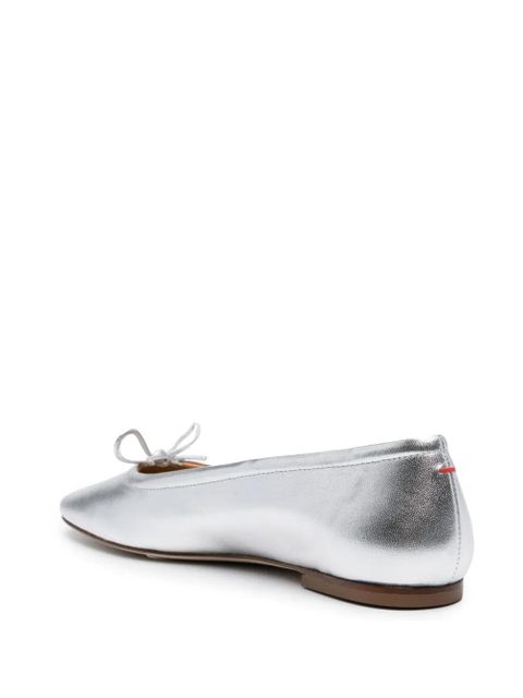 Aeyde metallic leather ballerina shoes - Silver