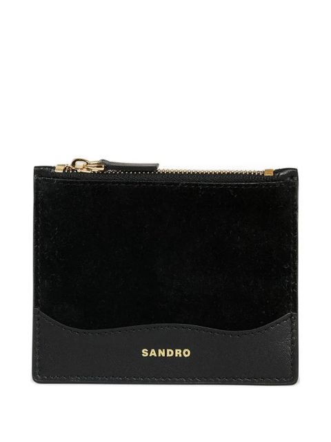 SANDRO zip-top leather cardholder - Black - zdjęcie produktu nr 1