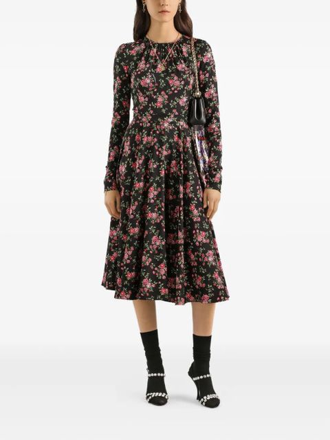 Dolce & Gabbana floral long-sleeve midi dress - Black - zdjęcie produktu nr 2