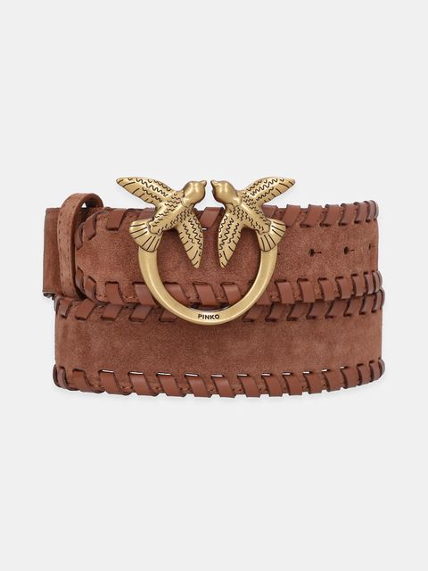 Pinko pasek zamszowy damski kolor brązowy 105461 A2QG - zdjęcie produktu nr 1