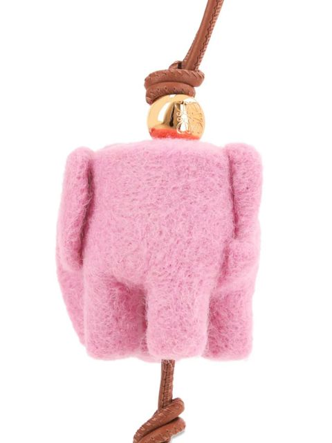 LOEWE elephant-shaped felt charm - Pink