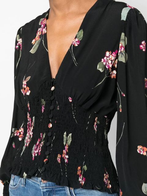 TWINSET floral-print V-neck blouse - Black