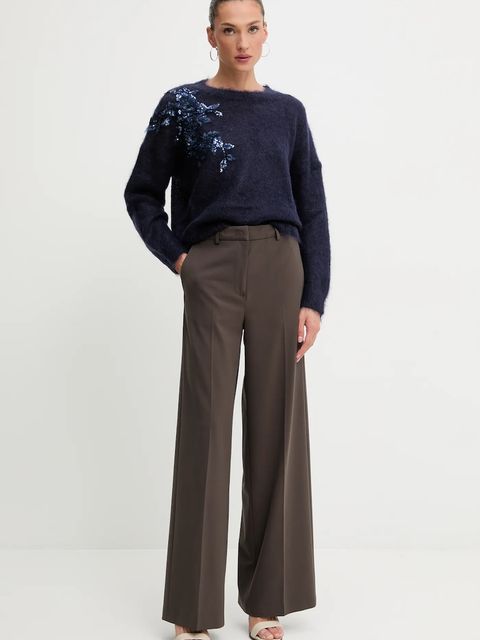 Blugirl Blumarine sweter z dodatkiem moheru damski kolor granatowy RF5082.MS037 - zdjęcie produktu nr 2