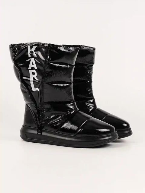 Karl Lagerfeld śniegowce skórzane KAPRI KOSI kolor czarny KL44573A