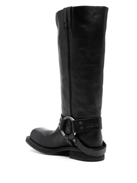 Acne Studios 30mm square-toe leather boots - Black - zdjęcie produktu nr 2