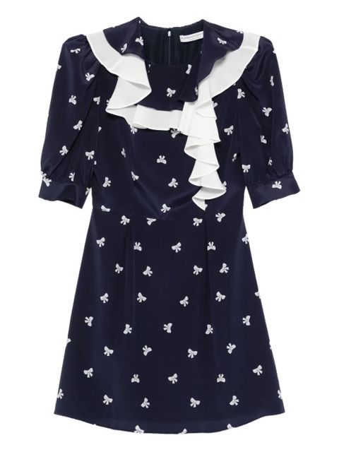Alessandra Rich bow-print mini dress - Blue - zdjęcie produktu nr 1