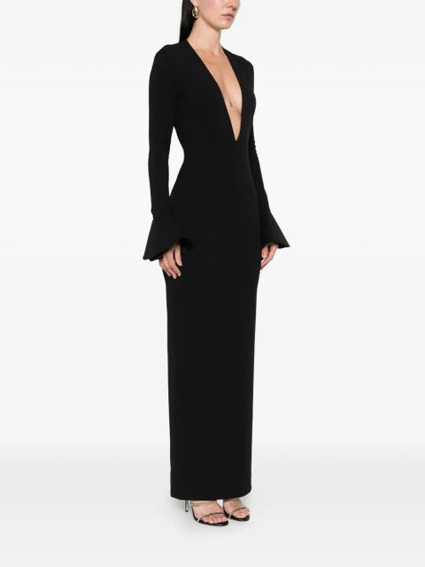 Solace London Hutton V-neck maxi dress - Black