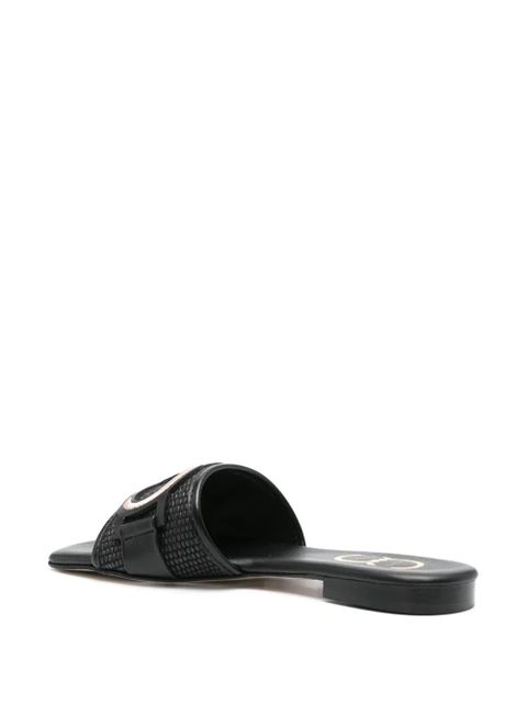 Casadei logo-patch sandals - Black