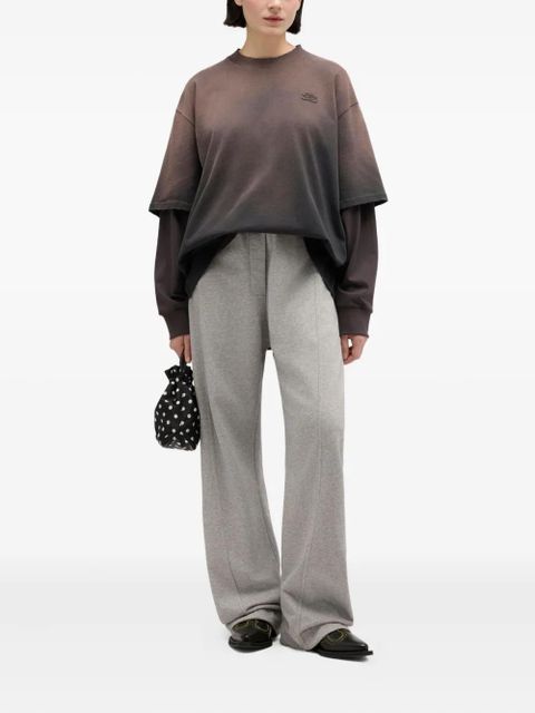 GANNI logo-detail layered sweatshirt - Brown