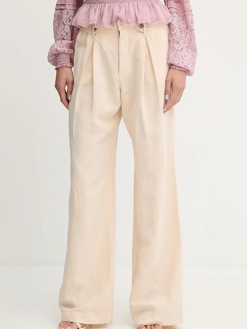 Guess spodnie z domieszką lnu SHAYE - zdjęcie produktu nr 1