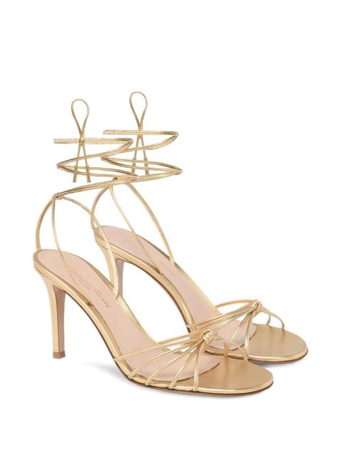 Gianvito Rossi knot-detail lace-up sandals - Gold - zdjęcie produktu nr 2