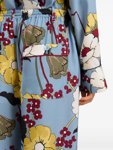 Marni floral trousers - Blue