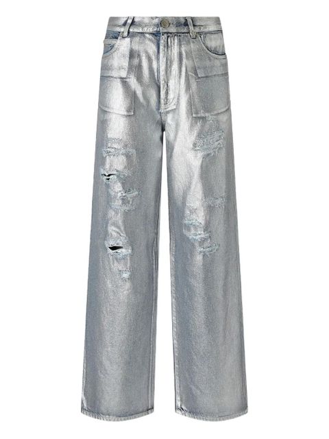 PINKO metallic distressed jeans - Silver - zdjęcie produktu nr 1