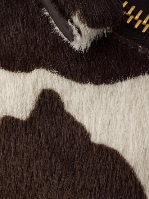 Prada mini Arqué printed leather shoulder bag - White