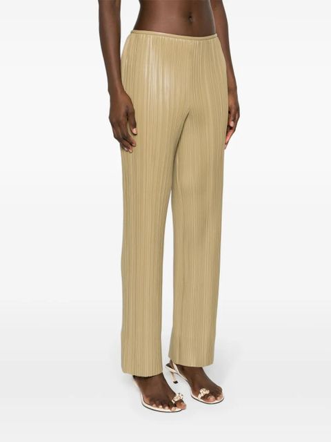Nanushka Emae pleated faux-leather trousers - Neutrals