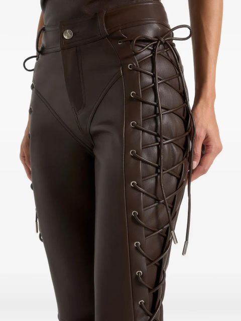 Manière De Voir Ambre lace-up flared trousers - Brown