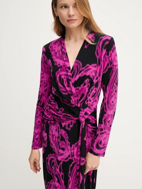 Joseph Ribkoff sukienka kolor fioletowy mini dopasowana 253282