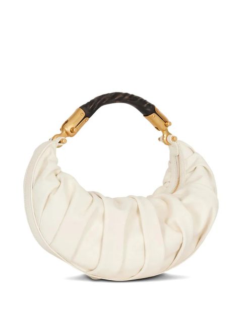 Balmain medium Ebene pleated calfskin-leather tote bag - White - zdjęcie produktu nr 1