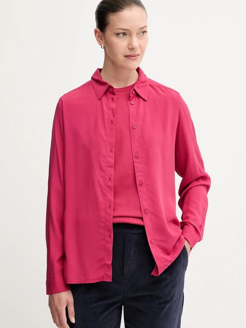 United Colors of Benetton koszula damska kolor różowy regular z kołnierzykiem klasycznym 5WPWDQ0B0 - zdjęcie produktu nr 1