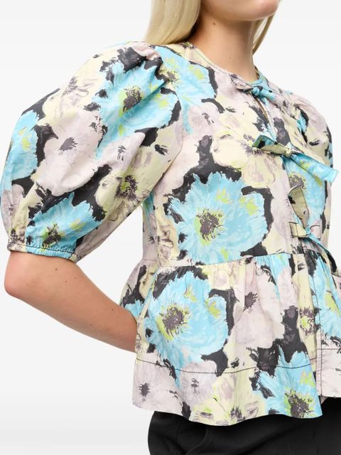 GANNI printed blouse - Blue
