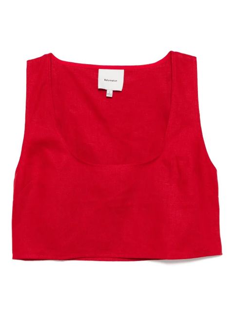 Reformation Kylie linen top - Red - zdjęcie produktu nr 1
