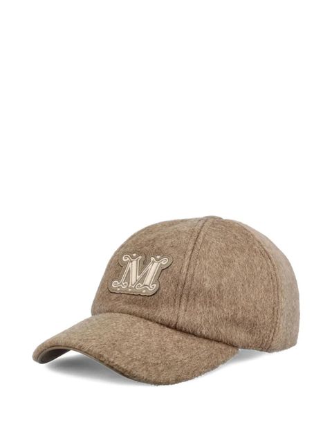 Max Mara logo-plaque cashmere cap - Brown