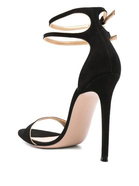 Gianvito Rossi 115mm Victorine double-buckle stiletto sandals - Black