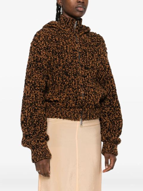 Nanushka hooded knitted jacket - Brown