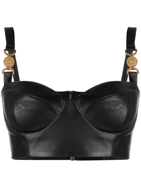 Versace Medusa '95 leather bustier top - Black - zdjęcie produktu nr 1