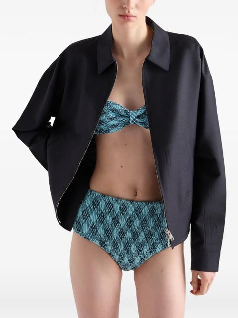 Prada checked print jersey bikini top - Blue - zdjęcie produktu nr 2